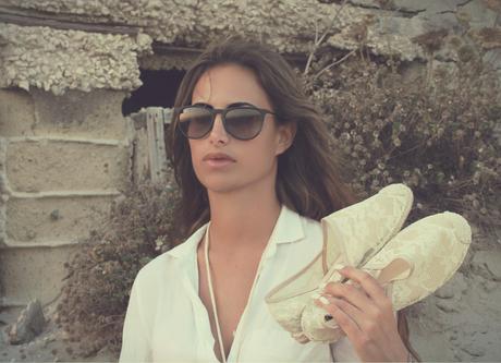 lovehandmade_barbara valentina grimaldi_outfit summer 2013_ZARA_white shirt_anchor_lace espadrillas_rayban