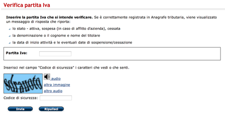Dove controllare dati di una partita Iva