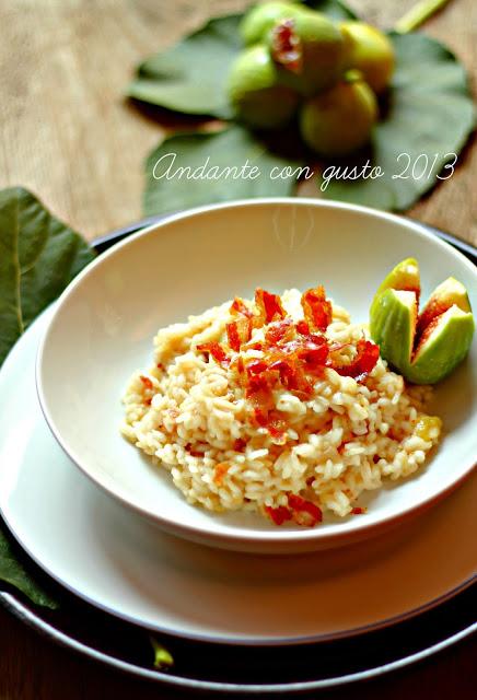 Risotto al sidro, con fichi e pancetta di cinta croccante: la saggezza del fico.