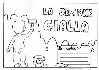 La sezione dei cerbiatti, tigrotti, giraffe, ochette... la sezione azzurra e la sezione gialla.