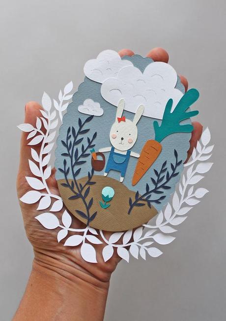 Children illustration paper cut