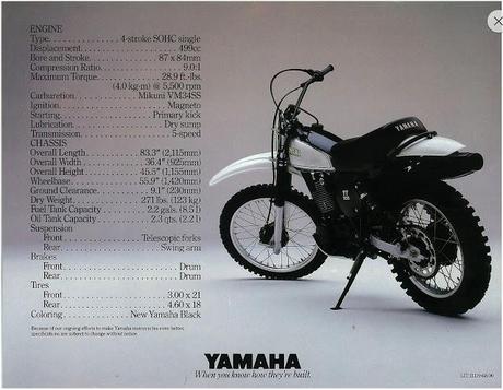 Vintage Brochures: Yamaha TT 500 1980 (Usa)