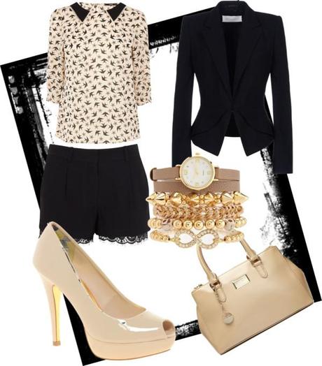 Beige/black outfit