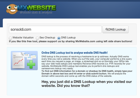 Analisi dei DNS di un sito web