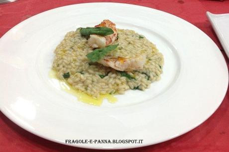 Risotto al basilico e gamberetti