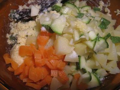 Torta con cous cous e verdure