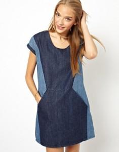 ASOS vestito denim bicolor