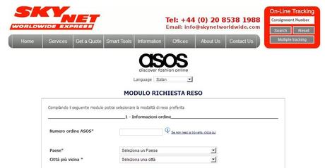 ASOS: Come richiedere il reso