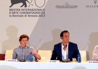 Venezia 2013, Nicolas Cage presenta Joe: «Recitare fa parte di me, non mi ci vedo in pensione mentre bevo mai tai a bordo piscina»