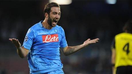 Higuain - Napoli vs Borussia Dortmund - Champions League 2013/2014 (AP/LaPresse)