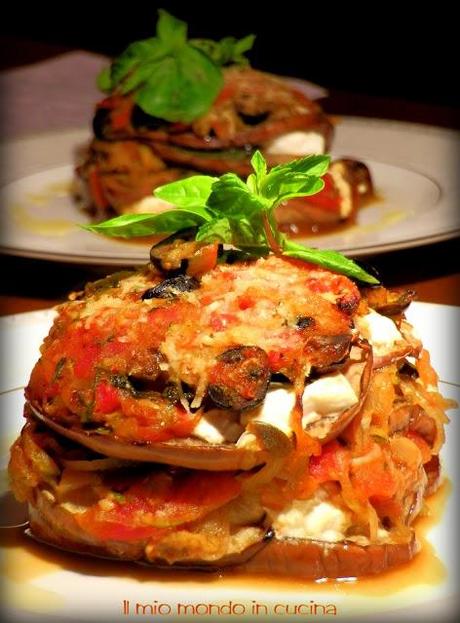 SFORMATO di MELANZANE ripieno di formaggio di CAPRA