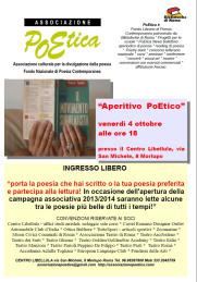 Inizio della stagione PoEtica: vediamoci il 4 ottobre alle 18 a Morlupo RM