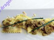 Raviolis escargots, crème champignon curry, ravioli alle lumache conditi crema curry