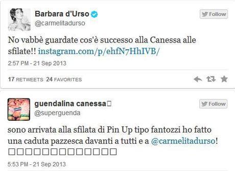 Canessa_Durso_Caduta Guendalina Canessa cade sulla passerella della Milano Fashion Week #sbam