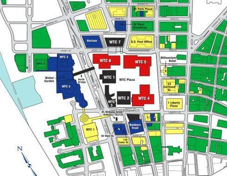 Mappa degli edifici del World Trade Center