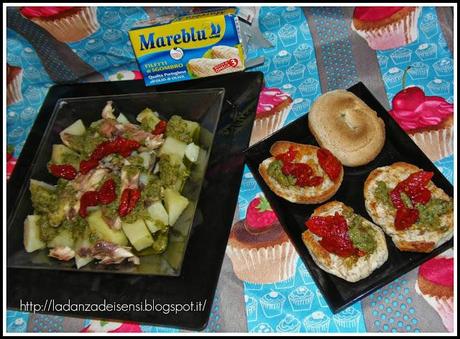 Insalata di patate e filetti di sgombro in salsa verde