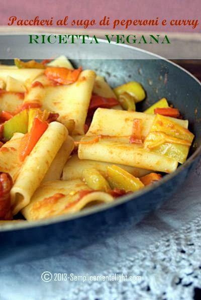 Paccheri al sugo di peperoni e curry