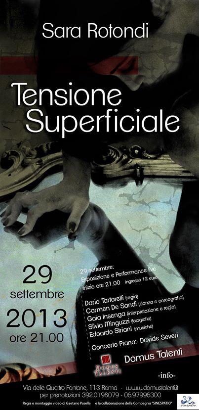 Tensione Superficiale. 4 arti per rappresentare la donna @Domus Talenti 29 settembre ore 21