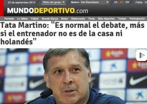 Il Barcellona perde il possesso palla, Martino le staffe