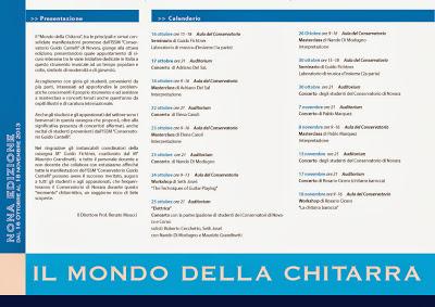 IL MONDO DELLA CHITARRA Conservatorio di Novara 9a edizione