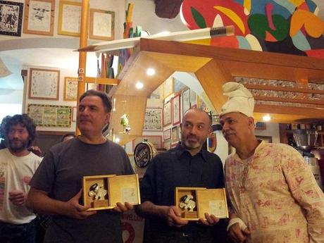 Mostra Internazionale dei Cartoonists: consegnati i premi U Giancu e la targa de La Buona Comunicazione Luigi F. Bona Igort Daniele Brolli Carlo Chendi 