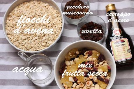 Ingredienti per preparare la granola