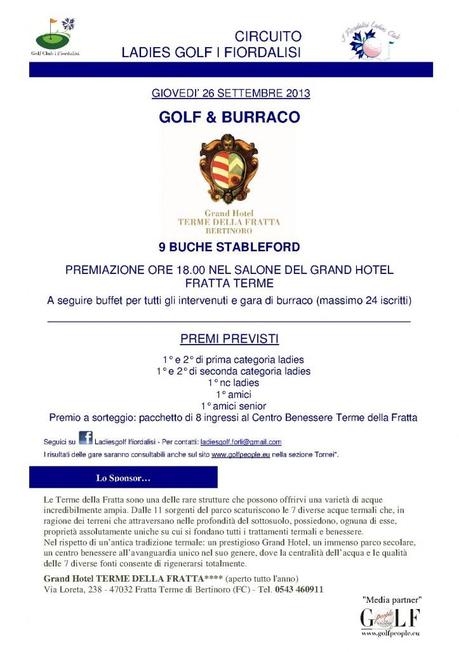 NEWS. Golf e Burraco. Circuito Ladies Golf i Fiordalisi