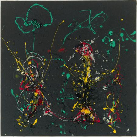 Jackson Pollock, Number 17, 1950  Fireworks (1950) Olio, smalto, vernice di alluminio al bordo 56,8x56,5 cm © Jackson Pollock by SIAE 2013 © Whitney Museum