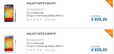 Il prezzo più basso Galaxy Note 3 Samsung 659