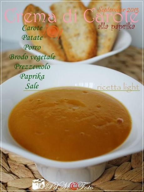 Crema di Carote alla paprika, una ricetta light