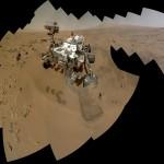 Mosaico di immagini del Mars Hand Lens Imager, durante i campionamenti sul sito Rocknest (NASA/JPL/Caltech/Malin Space Science Systems(