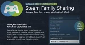 Steam: inizia la beta di Family Sharing