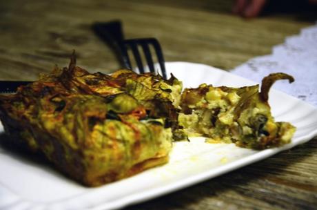 Tortino di pesce e fiori di zucca