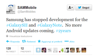 Samsung Galaxy S2 e Galaxy Note N7000 si fermano ad Android 4.1.2 Jelly Bean!