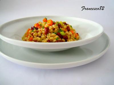 Zuppetta d' orzo perlato con dadolata di verdurine croccanti