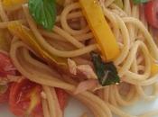 spaghetti integrali peperoni tonno mentuccia