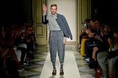 MILAN, ITALY - SEPTEMBER 22:  Designer Sergei Grinko acknowledges the applause of the public after the Sergei Grinko show as a part of Milan Fashion Week Womenswear Spring/Summer 2014 at  on September 22, 2013 in Milan, Italy.  (Photo by Tullio M. Puglia/Getty Images for Sergei Grinko)