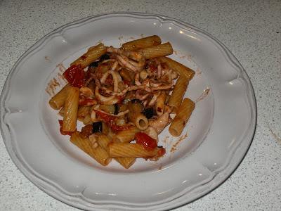 Tortiglioni calamari e melanzane