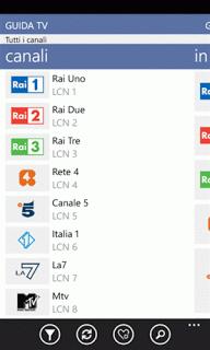 Il palinsesto di oltre 100 canali TV nel vostro WIndows Phone 8 e 7.5! Guida TV