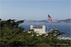 L'isola di Alcatraz dalla cima del Telegraph Hill