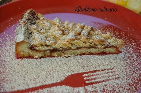 Torta streusel di kamut con confettura di prugne mirabelle alla lavanda