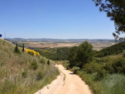 Camino di Santiago, l'Alto del Perdon visto da lontano