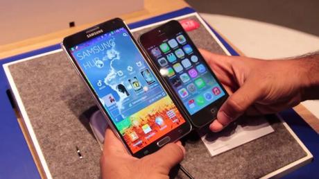 samsung galaxy note 3 vs apple iphone 5 7 1024x576 Drop Test: Galaxy Note 3 vs iPhone 5s VIDEO