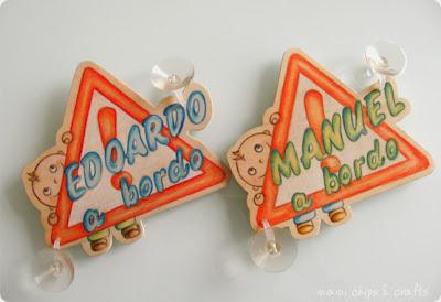 Bimbo a bordo in legno con ventose