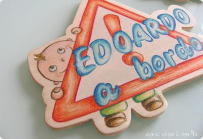 Bimbo a bordo in legno con ventose