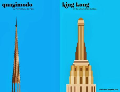 Paris vs New York - Le illustrazioni minimaliste di Vahram Muratyan