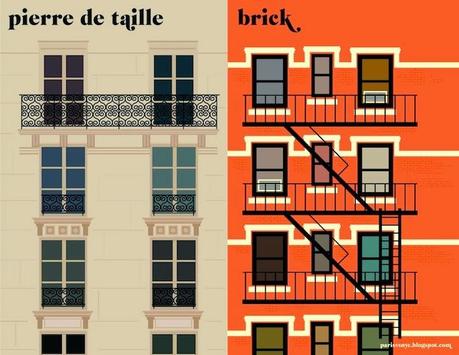 Paris vs New York - Le illustrazioni minimaliste di Vahram Muratyan