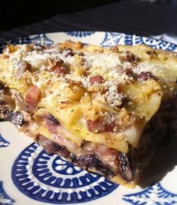 Lasagne con radicchio e speck