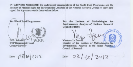 MoU tra geoSDI & ONU WFP