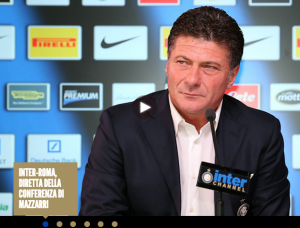 Walter Mazzarri sul sito ufficiale dell'Inter parla della gara che domani lo vedrà ospitare la Roma
